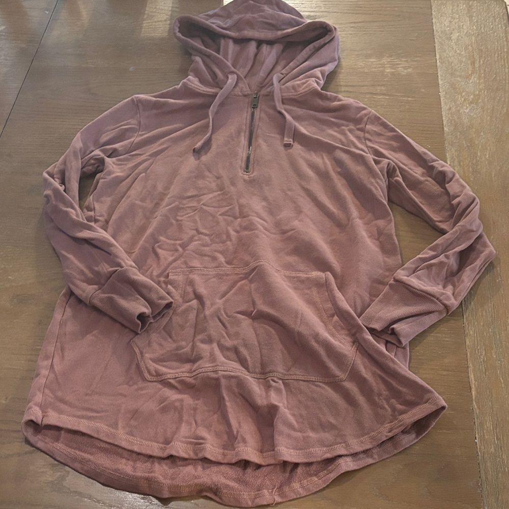 Dusty Rose brown Quarter-Zip Hoodie